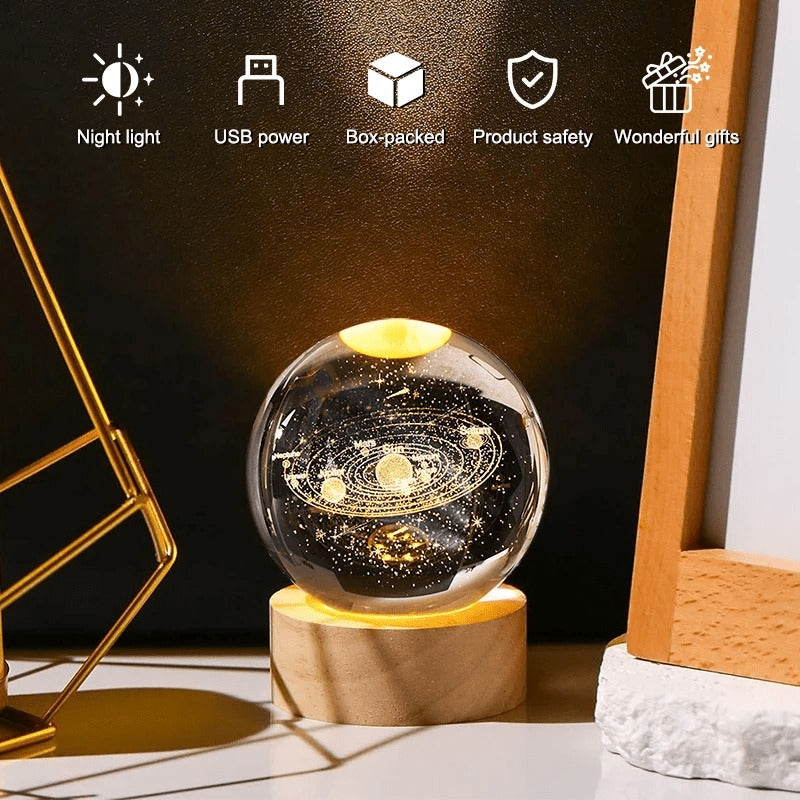 LUXEORASTORE™-Night Light Galaxy Crystal Ball Lamp